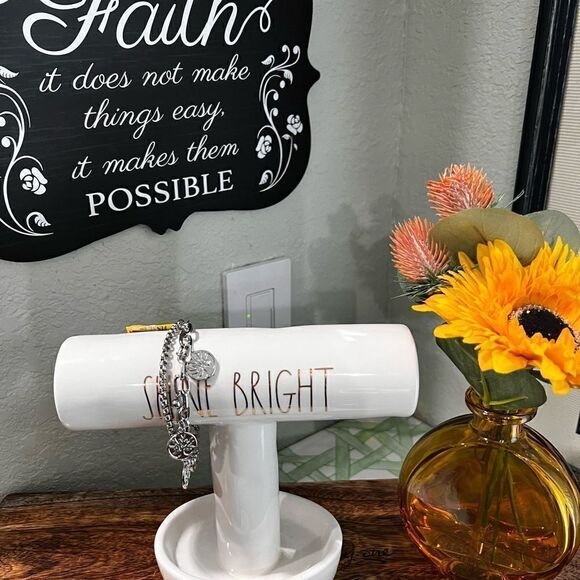 NWT Charter Club Rhodium Silver Charm Bracelet #JW7 - Picture 1 of 6